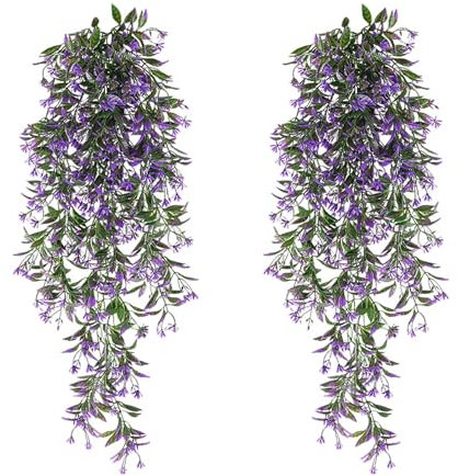 2Pcs Artificial Hanging Plants Artificial Plants Indoor Hanging Fake Plants Trailing Artificial Plants Fake Ivy Leaves Decoration for Indoor Outdoors Fake Hanging Plants for Garden Kitchen Living Room