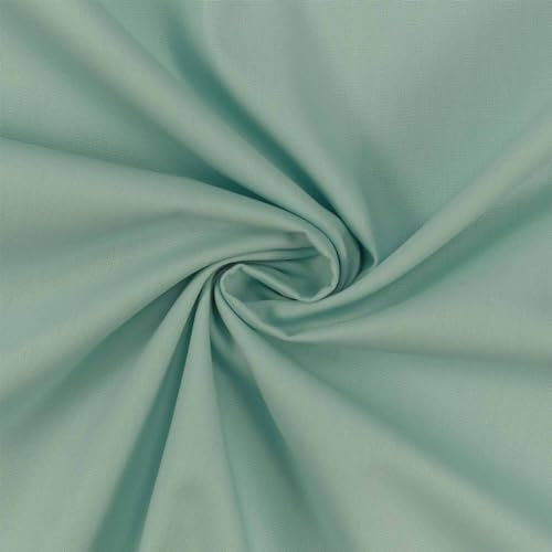 Baumwollstoff Popeline, 100% Baumwolle, Stoff zum Nähen, uni dunkelmint (Länge am Stück: ab 50cm / Breite: 148cm)