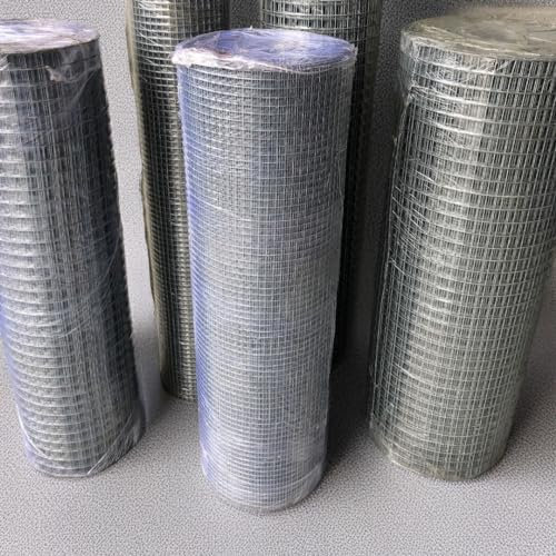 30m x 90cm Galvanised Welded Mesh, Welded Chicken Wire Mesh for Outdoor Use (1/2''x1/2'', 19 Gauge)