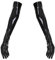 Yuetide Womens PVC Leather Long Gloves Stretchy Metallic Wetlook Patent Leather Gloves Nightclub Dancewear Black S