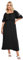 Yours Curve Embroidered Puff Sleeve Maxi Dress - Women's - Plus Size Curve Black