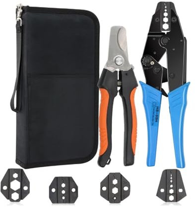 nmbhus Koaxialkabel SMA/BNC RG58, 59, 62, 174,8, 11, 188, 233 Crimpzange HS-05H/02H/02H1/02H2 Crimper Cutter Stripper Tools Komfortabler Bediengriff(HS-05H 205A 4j kit)