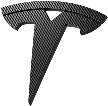 Spigen Tesla Model 3 Highland 2024 Anteriore Logo Emblema Cover per Auto, Emblema Adesivo Accessori per lo Styling - Fibra di Carbonio