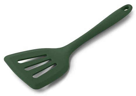 Zeal Silicone Non-Stick Slotted Fish Slice/Cooking Turner (30cm), Forest Green