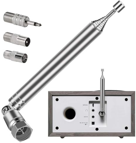 YIZWINS Antenne Radio FM, Antenne FM Interieur Dab Réception Radio FM 75 ohms pour Système Stéréo Récepteur AV Livré avec Prise F vers Prise 3,5 mm, F Femelle vers TV Mâle, F Femelle vers TV Femelle