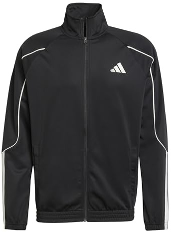 adidas Men's Stadium 3-Stripes Track_Suit, black/off white, 3XL Tall