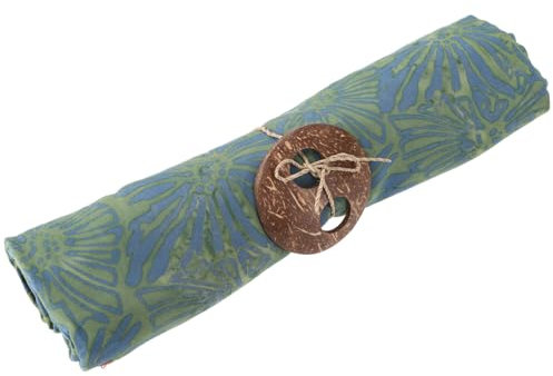 GURU SHOP Bali Batik Sarongkleid, Wickelrock, Sarong, Strand Tuch mit Sarongschnalle - Grün/4, Herren/Damen, Synthetisch, 160x100 cm