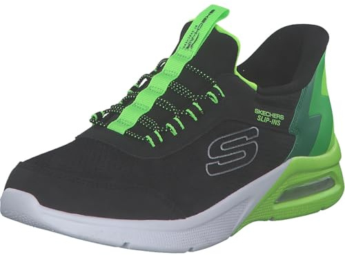 Skechers Boy's Slip-Ins Microspec Max Brisk-Stripe Black,4 UK