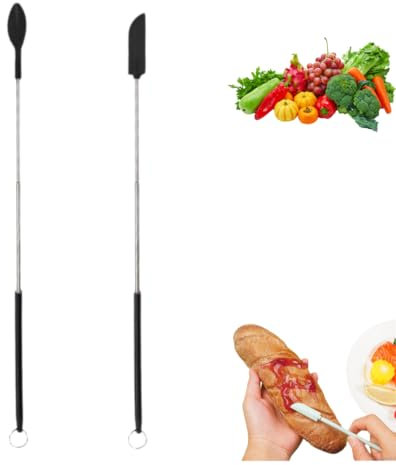 Mini Silicone Telescopic Spatula, Multifunctional Extendable Silicone Spatula, Mini Jar Scraper Small Jar Spatula Silicone Makeup Spatula Tiny Silicone Spoon for Kitchen Cooking Cosmetics Makeup