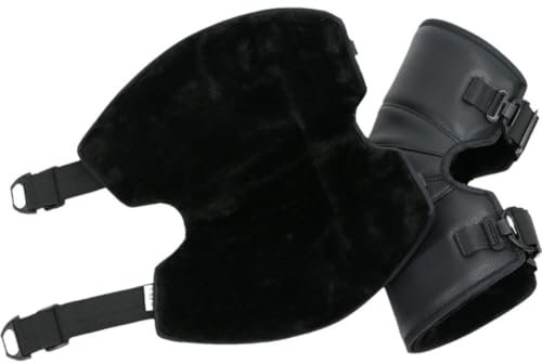 Baokuan Rodilleras para Motocicleta, Rodilleras De Cuero PU, Rodilleras Ajustables Negras, Equipo Protector De Rodilla para De Motocross Y Ciclismo De Montaña