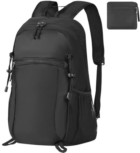 mokzer Ultraleichter Faltbarer Rucksack Klein 18L - Wanderrucksack Leicht Dünner Atmungsaktivem - Tagesrucksack Sportlich Daypack für Herren Damen Wandern, Reisen, Radfahren, Klettern und Camping