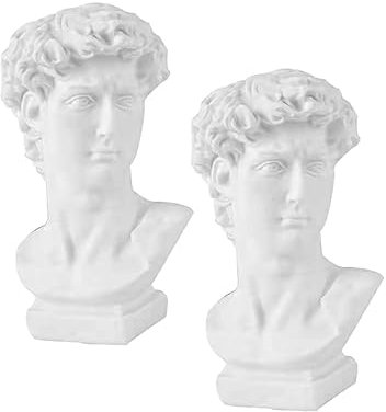 NUOBESTY 2 Stück David Statue Night Light Schlafzimmerlampen kleine Nachttischlampe Nachtlampen Lampe Schlafzimmer kleine Lampe für die Küchentheke Nachtlicht am Bett Plastik Weiß