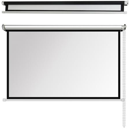 Ecran De Projection TV Et Home Cinema 60/72 Pouces, Toile Écran Videoprojecteur Enroulable Deroulant Manuel, 4k HD Ecran Videoprojecteur - Plafond/Mural, Formats 4:3/16:9, Vision 160º(4:3 60)