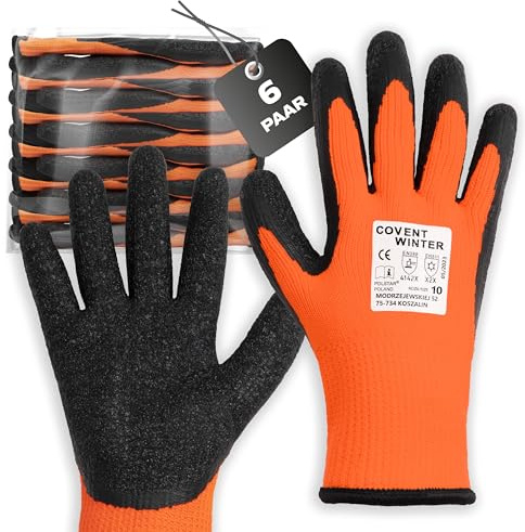 Covent Winter Arbeitshandschuhe Herren Gr 10-6-er Set - Lagerarbeiter | Warme Montagehandschuhe Kategorie II, EN388 Bauhandschuhe für Bauarbeiter, Transportarbeiter