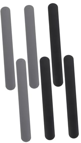 TEHAUX 6 Stück Geschenkpapierhalter Silikon metall streifen Slap Bands für Geschenkpapierrollen Poster Kabelaufbewahrung Robust Platzsparend Stilvoll Schwarz