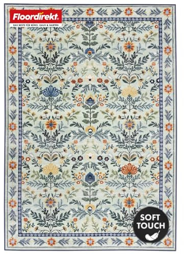 Floordirekt Kurzflor Teppich 160x230 cm – Waschbarer Rutschfester Teppich, Für Wohnzimmer, Kinderzimmer & Flur, Cascada