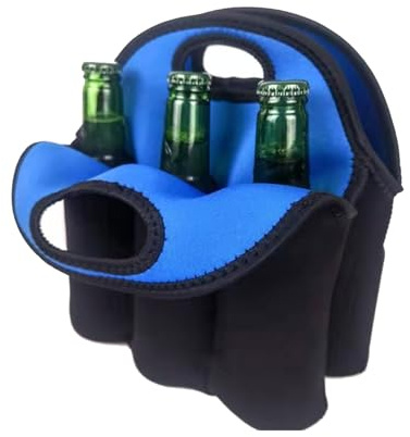 ZYMIADOU Bierflaschen-Kühltasche für 6 Flaschen mit Griff, dickes Neopren, isoliert, Getränketräger, Tauchen, Bier-Tragetasche, 340 ml, B, One Size