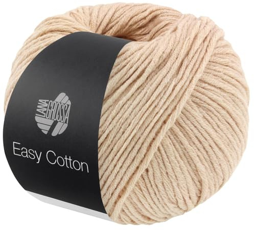 LANA GROSSA Easy Cotton | Multifile Baumwollmischung | Handstrickgarn aus 50% Baumwolle & 50% Polyacryl | 50g Wolle zum Stricken & Häkeln | 123m Garn FB 3