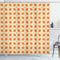 ABAKUHAUS Jahrgang Duschvorhang, 70er Boho Geometric, Stoffliches Gewebe Badezimmerdekorationsset mit Haken, 175 x 180 cm, Orange Creme