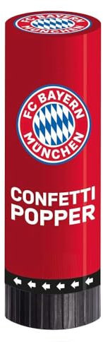 Amscan 9906519 - FC Bayern München Konfetti-Popper, 2 Stück, Größe 4,4 x 15,2 cm, Fanclub, Fußball-Mottoparty