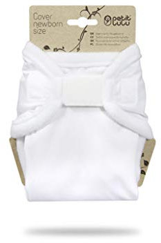 Petit Lulu Neugeborenen Überhose (2-6 kg) für Stoffwindeln Klett (Weiß)