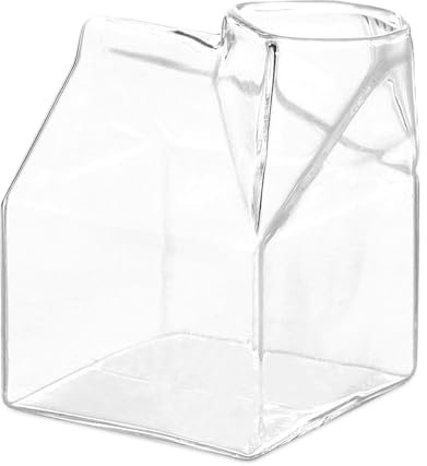 Cartón de leche de vidrio de 250 ml, resistente al calor claro taza de vidrio de cartón de leche Botella de leche encantadora Taza de café y té transparente Contenedor de taza de agua de vidrio
