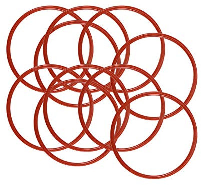 sourcing map 10Stk. Silikon O-Ring, 28mm AD, 25mm ID, 1,5mm Breite, VMQ-Dichtungsring, rot