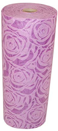 Dekoflor Tischband Tischläufer Tischdeko einzigartiges Rosen Design (Wasserfest, Lotuseffekt, samtige Oberfläche, 25 m Rolle, 30 cm Breite, 100% Nylon), Lavendel