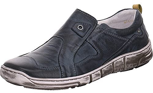 Herren Slipper von Kacper aus Echtleder in Dunkelblau mit Lederdecksohle. dunkelblau Gr. 44