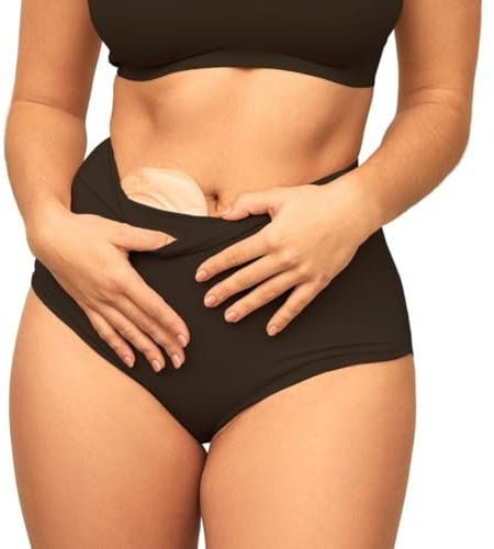 SIIL Culotte de stomie Noire Ostomy | Porte-Sac de stomie avec Poche intérieure pour sous-vêtements de Soutien pour stomie | Medium