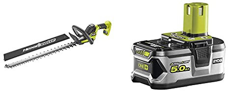 Ryobi RY18HT55A-0 18V ONE+ Cordless 55cm Hedge Trimmer (Bare Tool), 18 V & RB18L50 ONE+ Lithium+ 5.0Ah Battery, 18 V