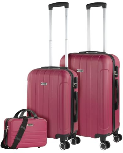 ITACA - Gepäck-Sets, Reisekoffer, Reisekoffer Set, Kofferset, Hartschalenkoffer, Trolley-Set, Luggage - Große Auswahl an Koffer & Trolleys für Jede Reise!, Erdbeere