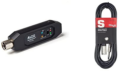 Alto Professional Bluetooth Total 2 - Récepteur Bluetooth XLR pour tables de mixage et systèmes de sonorisation actifs & Stagg SAC3PXM DL Câble d'Instrument Deluxe XLR Mâle à Jack 3 m Noir