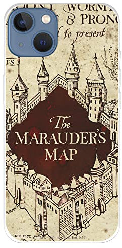 Official Harry Potter iPhone 14 Plus Case, The Marauders Map Background to Protect Your Mobile Phone Flexible Silicone iPhone Case Officially Licensed by Harry Potter