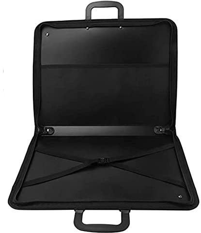 Doumneou Kunst-Portfolio-Tasche mit Reißverschluss, Künstler-Tragetasche, Tragetasche für Kunstaufbewahrungsmappe, Schwarz , Klassisch