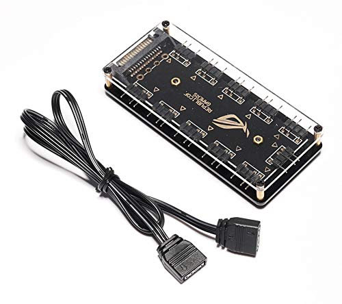 DollaTek Hub de tira de luz LED RGB de 5 V, 10 puertos con cable de extensión de 3 pines