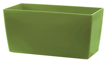 Decorspace Vaso rettangolare Coimbra Colour da esterno e giardino per fiori e piante (25 cm, Oliva)