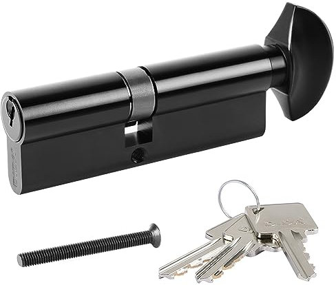 DIDA® 100mm(55T/45) Thumb Turn Euro Cylinder Lock,UPVC Barrel Lock with 3 Keys Anti-Pick,Anti-Bump,Anti-Drill,High Security,Matte Black Finish,Suitable for All Door Types,BS EN 1303:2005
