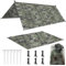 Camping Tent Tarp 3 * 3m Waterproof Windproof Hammock Rain Fly Tent Tarp Portable Tarpaulin Shelter Sunshade Canopy (Including a Tent Mat), for Outdoor Fishing Camping Hiking (Camouflage)