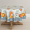 Horaldaily Herbst Tischwäsche 150x150 cm Rund, Erntedankfest Herbsternte Orange Weiß Kürbis Tischdecke für Party Picknick Abendessen Dekor