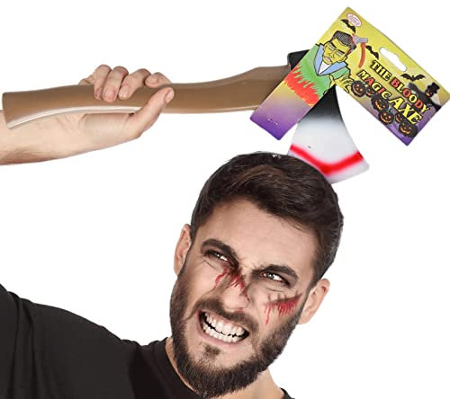 PW TOOLS tête Hache - Hache décorative à Trave la tête - À Travers des décorations tête, des Bandeaux effrayants, des Accessoires d'halloween pour Adultes, Adolescents