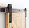 Joparri 183cm (6FT) Schiebetürbeschlag Set, Schiebetürsystem, Laufschiene Hängeschiene aus Kohlenstoffstahl mit Laufrollen und Schiene für Schiebetür Hängeschiene für Einzelne Holztür, Rechteck