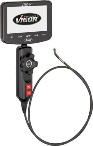 ViGOR Video-Endoskop V7501/2, 4-teilig, Sonde 4,9 mm, 1000 mm Länge, IP67 Schutzart, 1280 x 720 Pixel Kamera, 80 Grad Blickwinkel, 5 Zoll schwenkbares Display