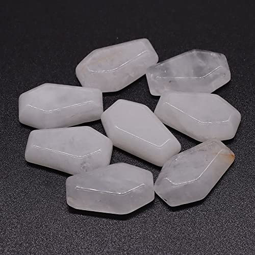 IPUDIS 10 Stück 1 Set Mini-Sarg-Statue, natürlicher Amethyst, Rosenquarz, Kristallsteine, DIY-Ring, Ohrringe, Schmuckstück, Edelstein-Schmuck (Color : Clear Quartz)