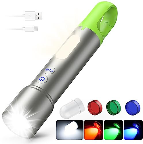 Lefity Linterna LED Recargable, Super Linternas LED Brillante con 9 Modos de Luz, Batería de 2500mAh Linterna Táctica IP65 Impermeable con Zoomable para Camping al Aire Libre Actividades Nocturnas