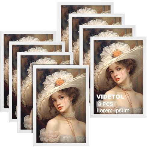 VIDETOL 8 Stück Diamond Painting Rahmen 30 x 40 cm, Silber Diamond Painting Bilderrahmen, Magnetische Bilderrahmen Selbstklebend für Wanddekoration