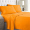 LARA MORADA - Set Completo Lenzuola Una Piazza E Mezza, Misura Francese, 100% Cotone, Made In Italy, Tinta Unita, Per Letto 1 Piazza E Mezza 140x200cm, Arancio