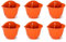 AC - Pack de 6 macetas de plástico para Pared, macetero, Tiesto de Colgar, Recipiente para Plantas, Flores, balcón, Porche, hogar, Fabricada en España (Marrón - 26 x 29,5 x 19 cm)
