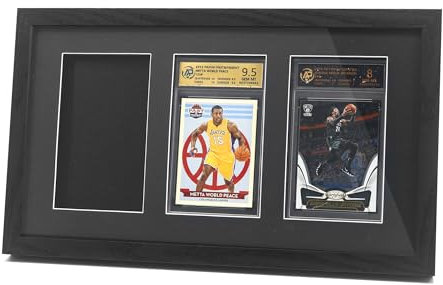 Hodeframe PSA Graded Card Display Frame, Sports Card Display Frame for PSA Graded Cards- Trading Card Display Case for Football Basketball Hockey Trading Card,3 Cards,Black