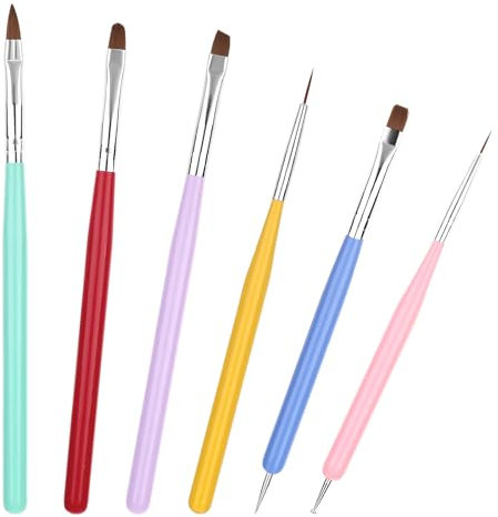 6 Pack Nail Art Brushes Nail Brush Set Nail Art Liner Brush Nail Dotting Pen Nail Polish Brush Nail Design Brushes Nail Brushes For Nail Art